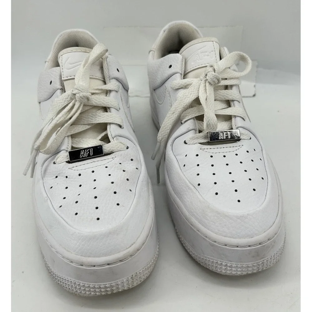 Nike Air Force 1 Sage Low White Platform Sneakers AR5339-100 White Women's 7.5